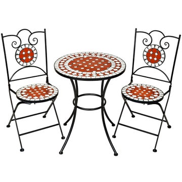 Conjunto de mesa Ø 60cm + 2 sillas mosaico