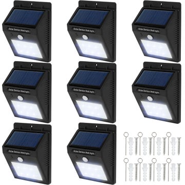 8 focos solares LED con sensor de movimiento