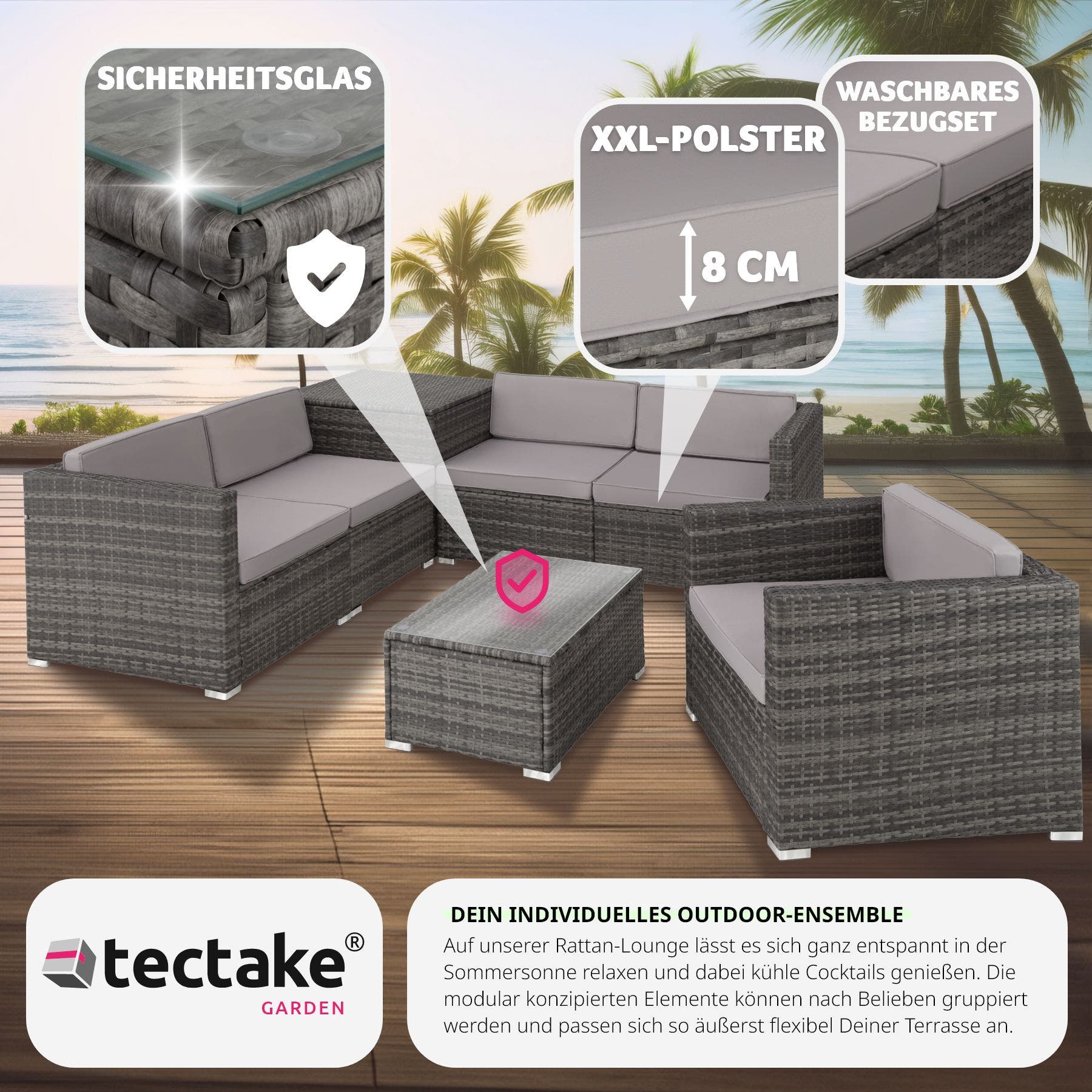 Tectake rattan lounge pisa 2025