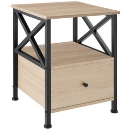 Bedside table Falkirk | 40x41.5x55.5cm with two shelves & spacious drawer