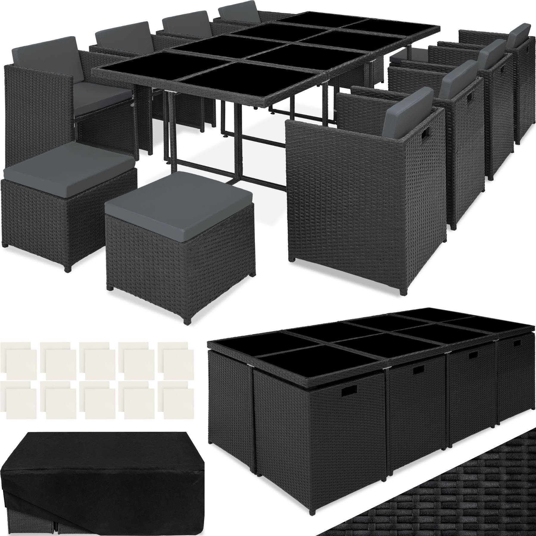 Buy Rattan garden furniture set New Orleans online cheap tectake