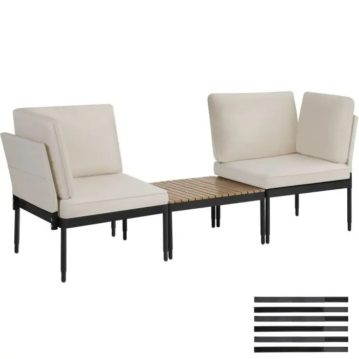 Conjunto de mobiliário de jardim em alumínio Magaluf