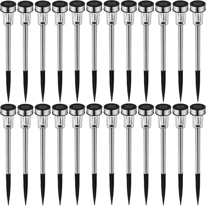 24 lâmpadas solares LED para jardim