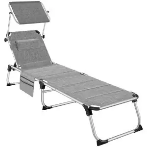 Tumbona de aluminio Lorella, acolchada y plegable