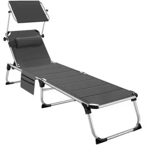 Tumbona de aluminio Lorella, acolchada y plegable
