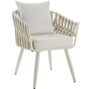 Silla Lugano con dise&ntilde;o de cuerda y estructura de aluminio