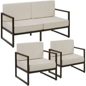 Conjunto de jardim Comosa para 4 pessoas, almofadado XXL