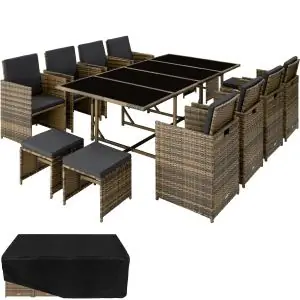 Conjunto de rattan PALMA composto por 8+4+1