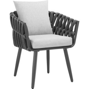 Silla Lugano con dise&ntilde;o de cuerda y estructura de aluminio