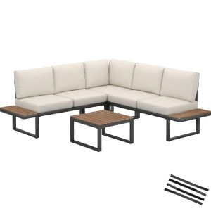 Conjunto de muebles de jard&iacute;n Eliar, de 4 piezas, con estructura de aluminio
