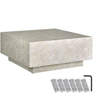 Mesa de centro LASLEY con base, Madera MDF, capacidad de carga 45 kg